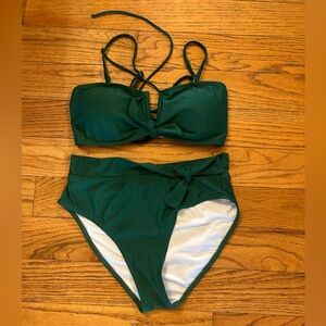 Green high rise bikini medium NWOT